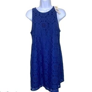 Speechless Navy lace sleeveless shift dress